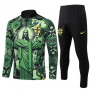 Chandal de Sudadera del Brasil Jesus Nino 2024-2025 Verde