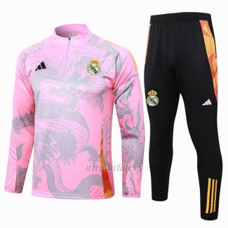 Chandal de Sudadera del Real Madrid Dragon 2024-2025 Rosa