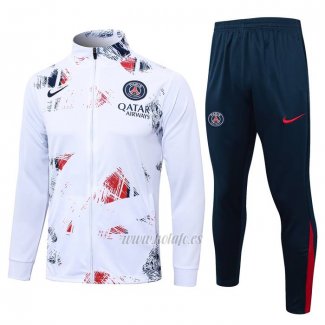 Chandal de Chaqueta del Paris Saint-Germain 2024-2025 Blanco