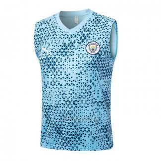 Camiseta de Entrenamiento Manchester City Sin Mangas 2024-2025 Azul