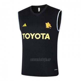 Camiseta de Entrenamiento Roma Sin Mangas 2024-2025 Negro