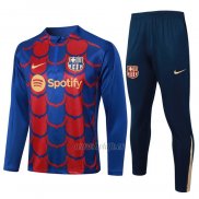 Chandal de Sudadera del Barcelona Nino 2024-2025 Azul y Rojo