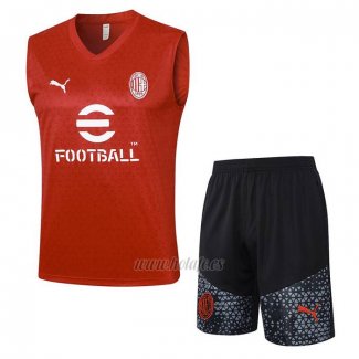 Chandal del AC Milan Sin Mangas 2024-2025 Rojo