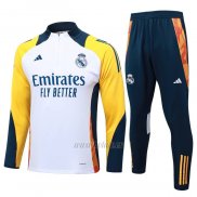 Chandal de Sudadera del Real Madrid Nino 2024-2025 Blanco