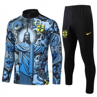 Chandal de Sudadera del Brasil Jesus Nino 2024-2025 Azul