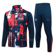 Chandal de Chaqueta del Paris Saint-Germain 2024-2025 Rojo y Azul