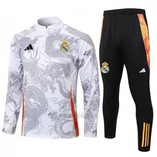 Chandal de Sudadera del Real Madrid Dragon 2024-2025 Blanco